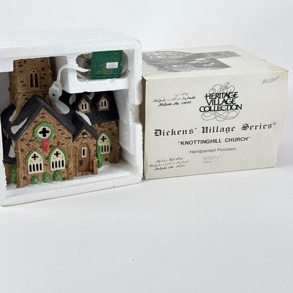 Dept 56 Dickens Village Knottinghill Church Lighted Porcelain Building - Picture 13 of 13